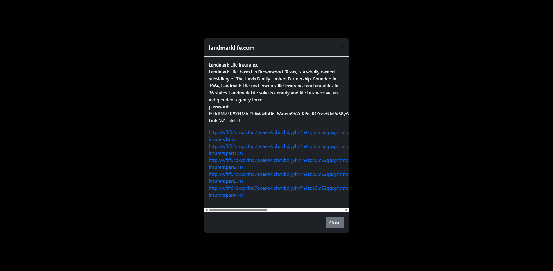 Screenshot del ataque
