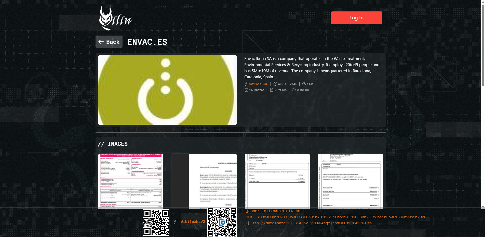 Screenshot del ataque