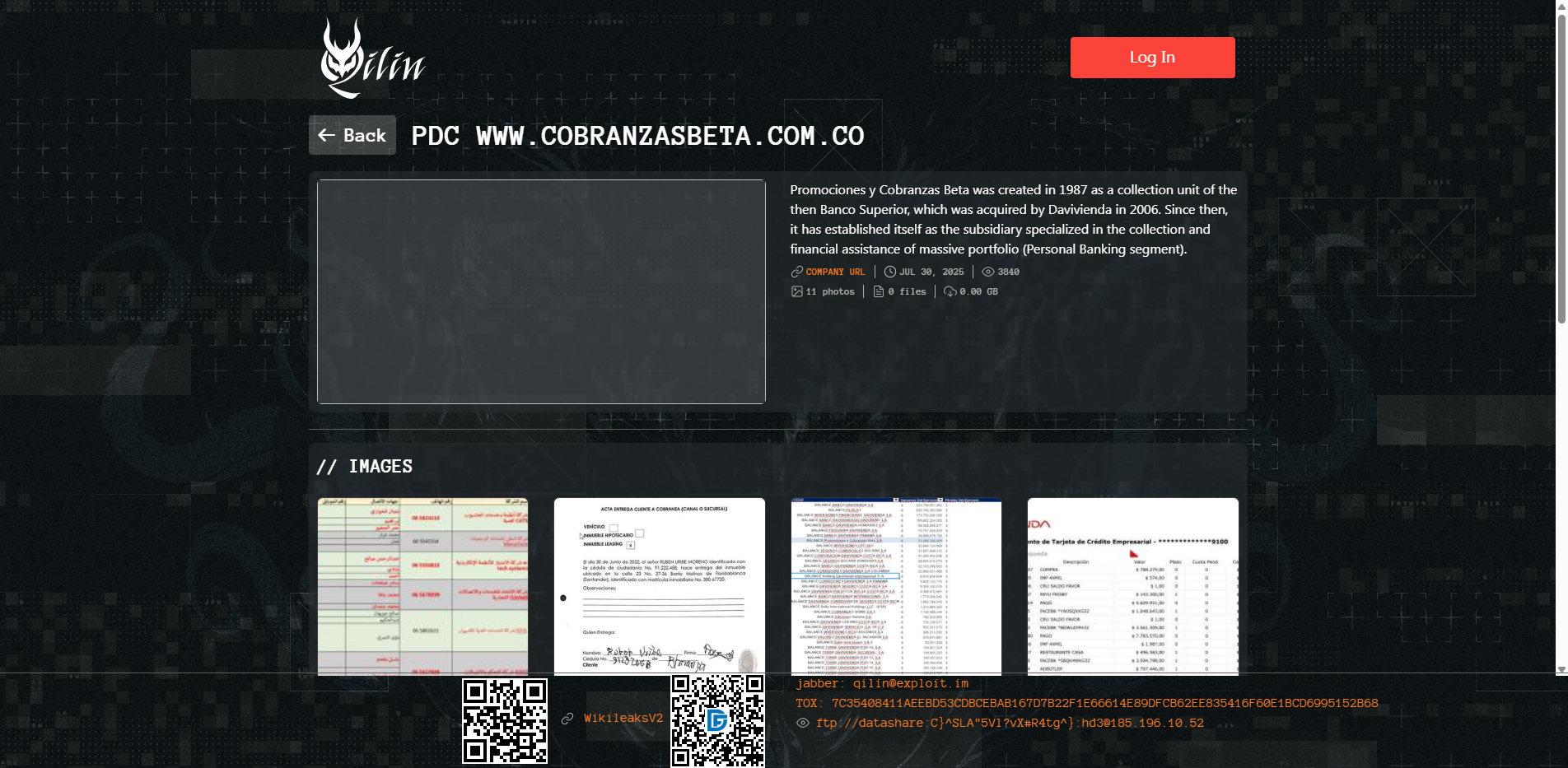 Screenshot del ataque