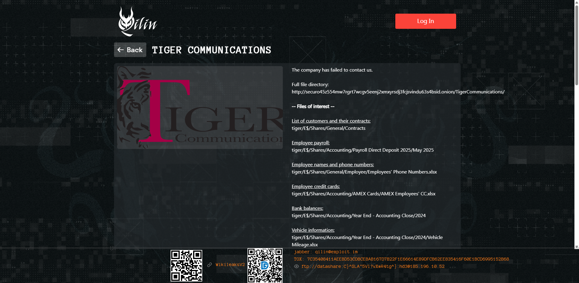 Screenshot del ataque