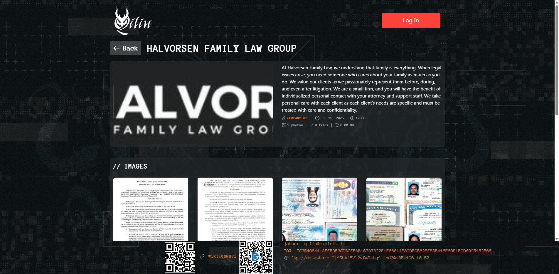 Screenshot del ataque