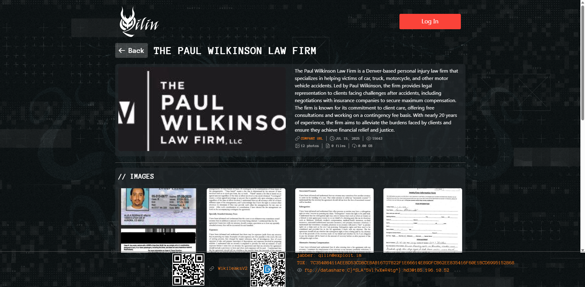 Screenshot del ataque