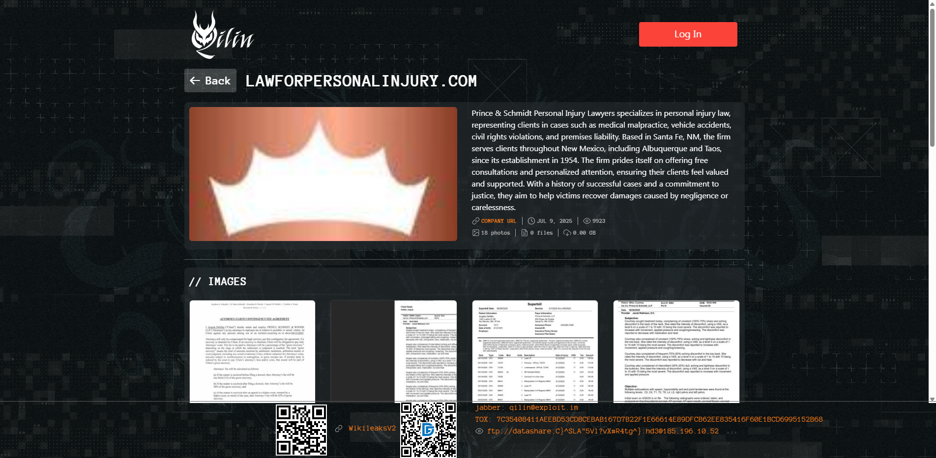 Screenshot del ataque