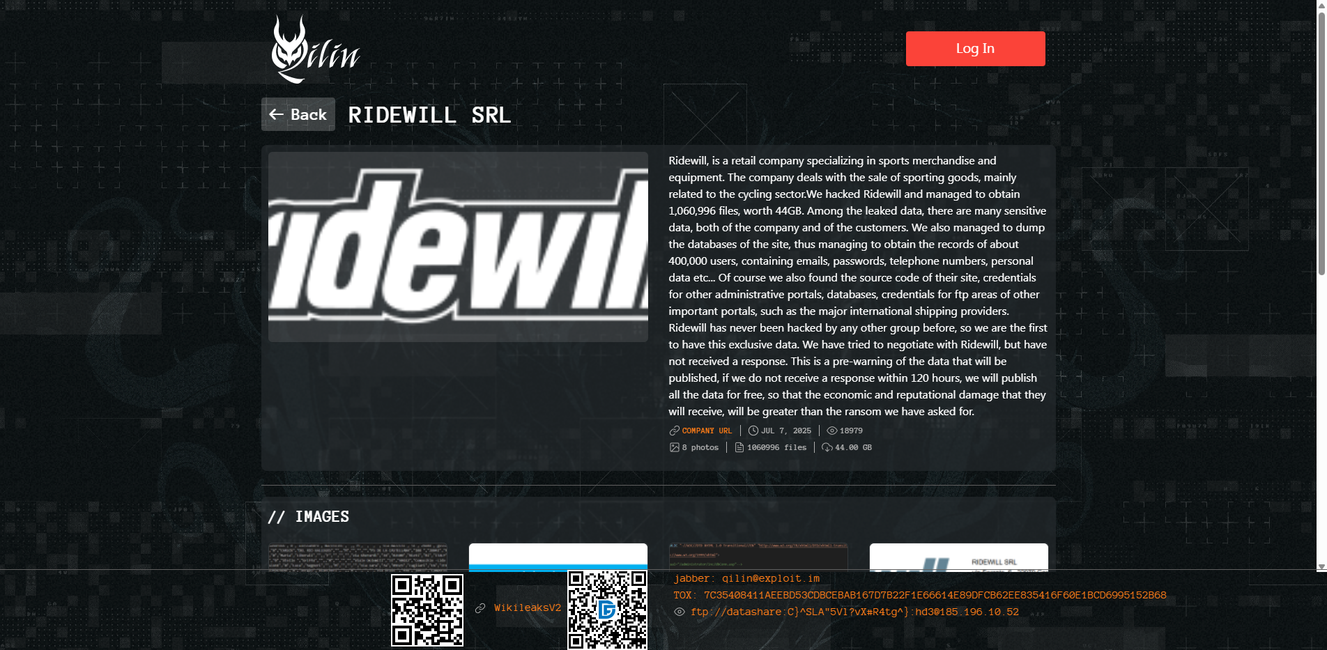 Screenshot del ataque