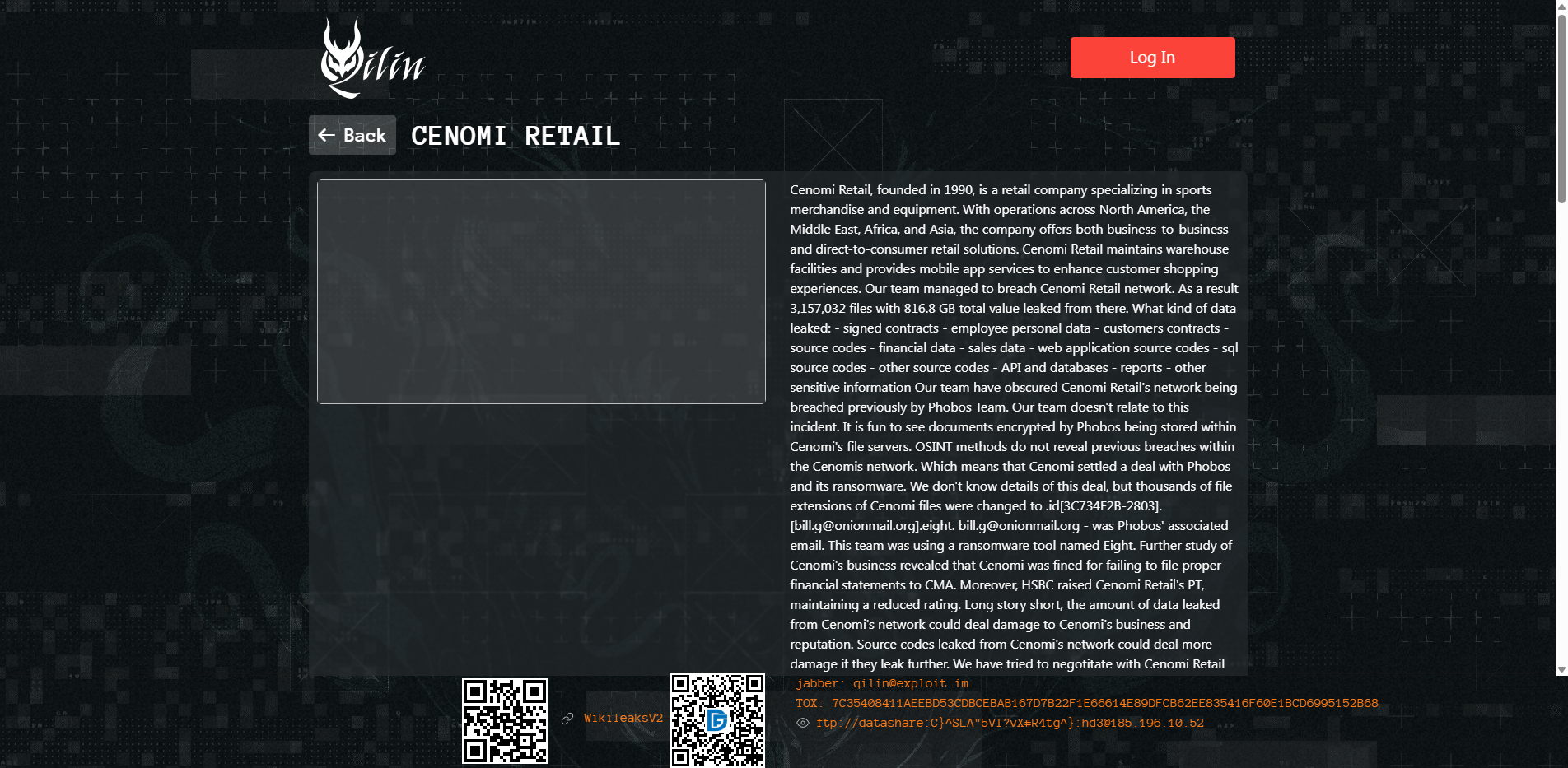 Screenshot del ataque