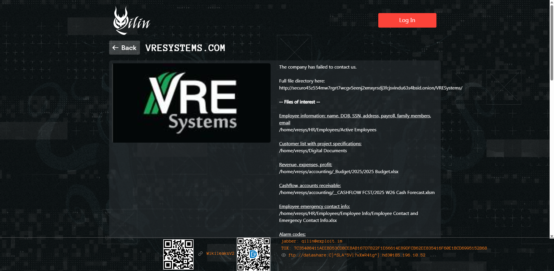 Screenshot del ataque