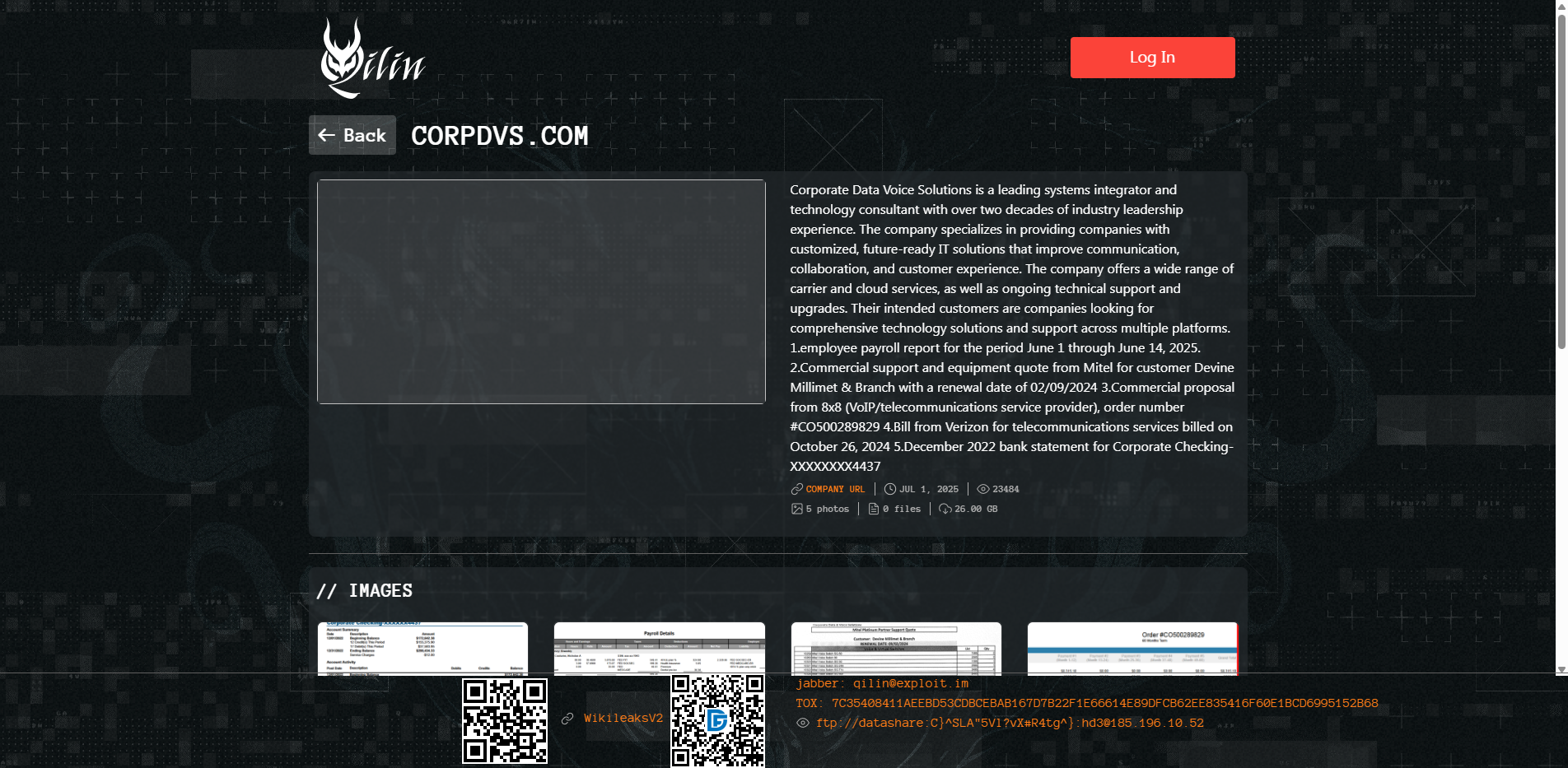 Screenshot del ataque