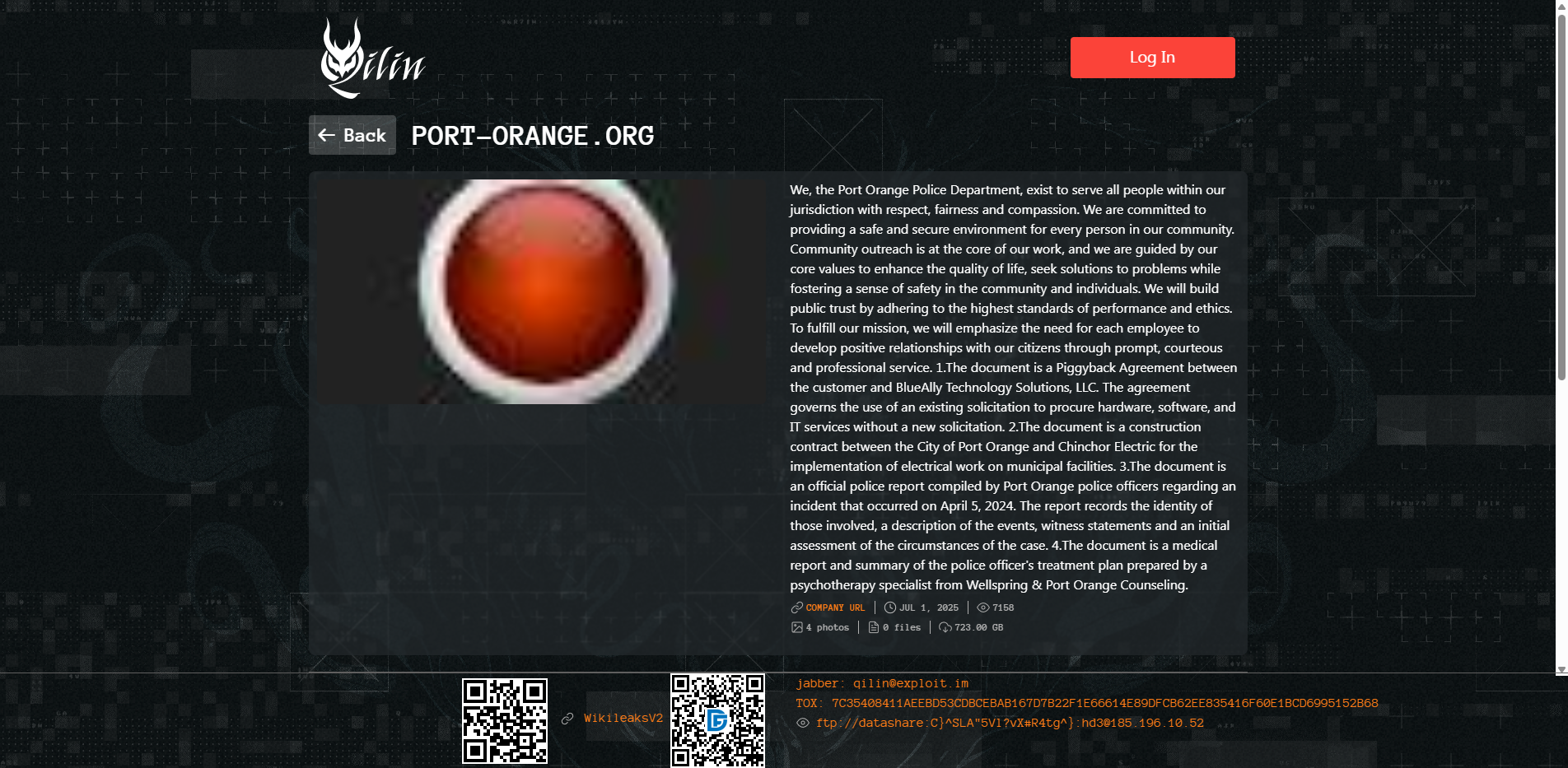 Screenshot del ataque