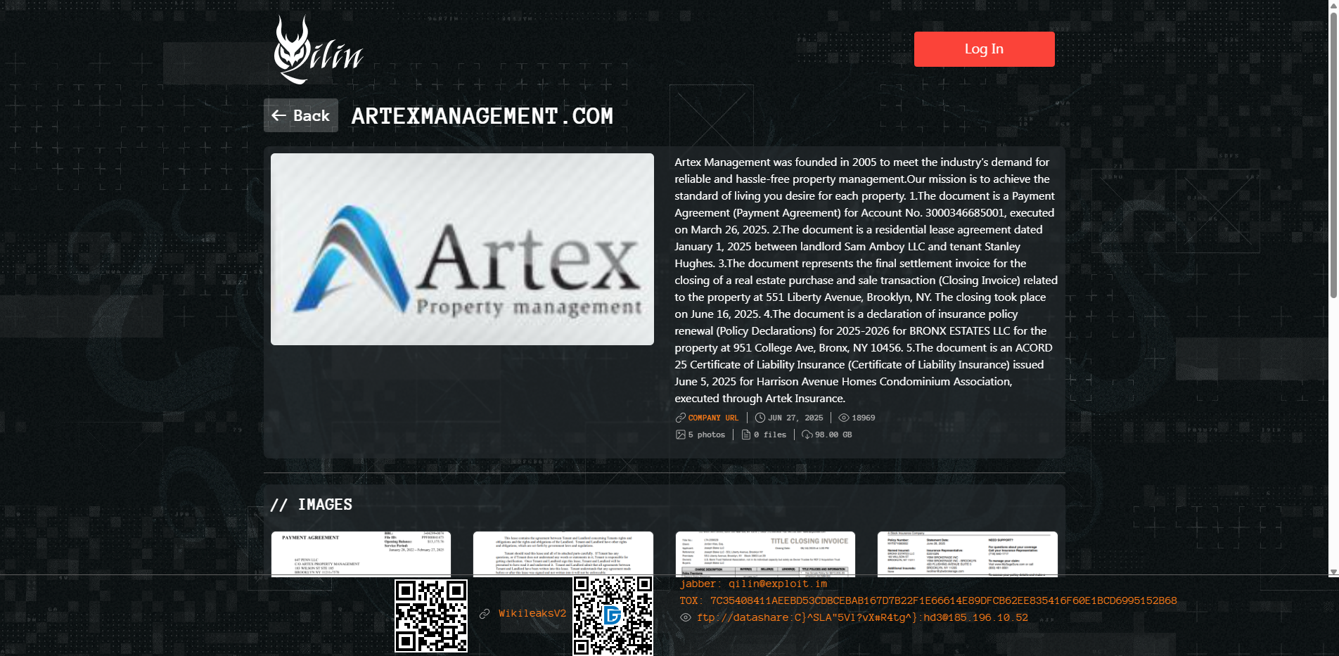 Screenshot del ataque