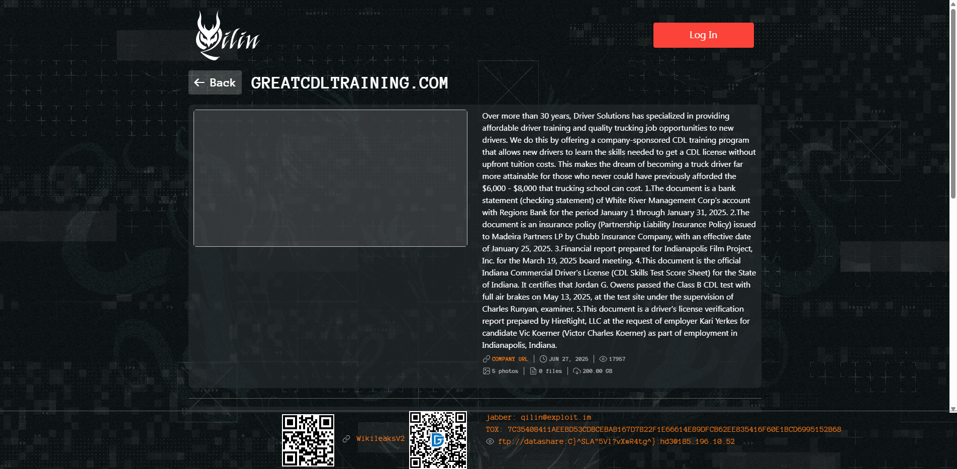 Screenshot del ataque