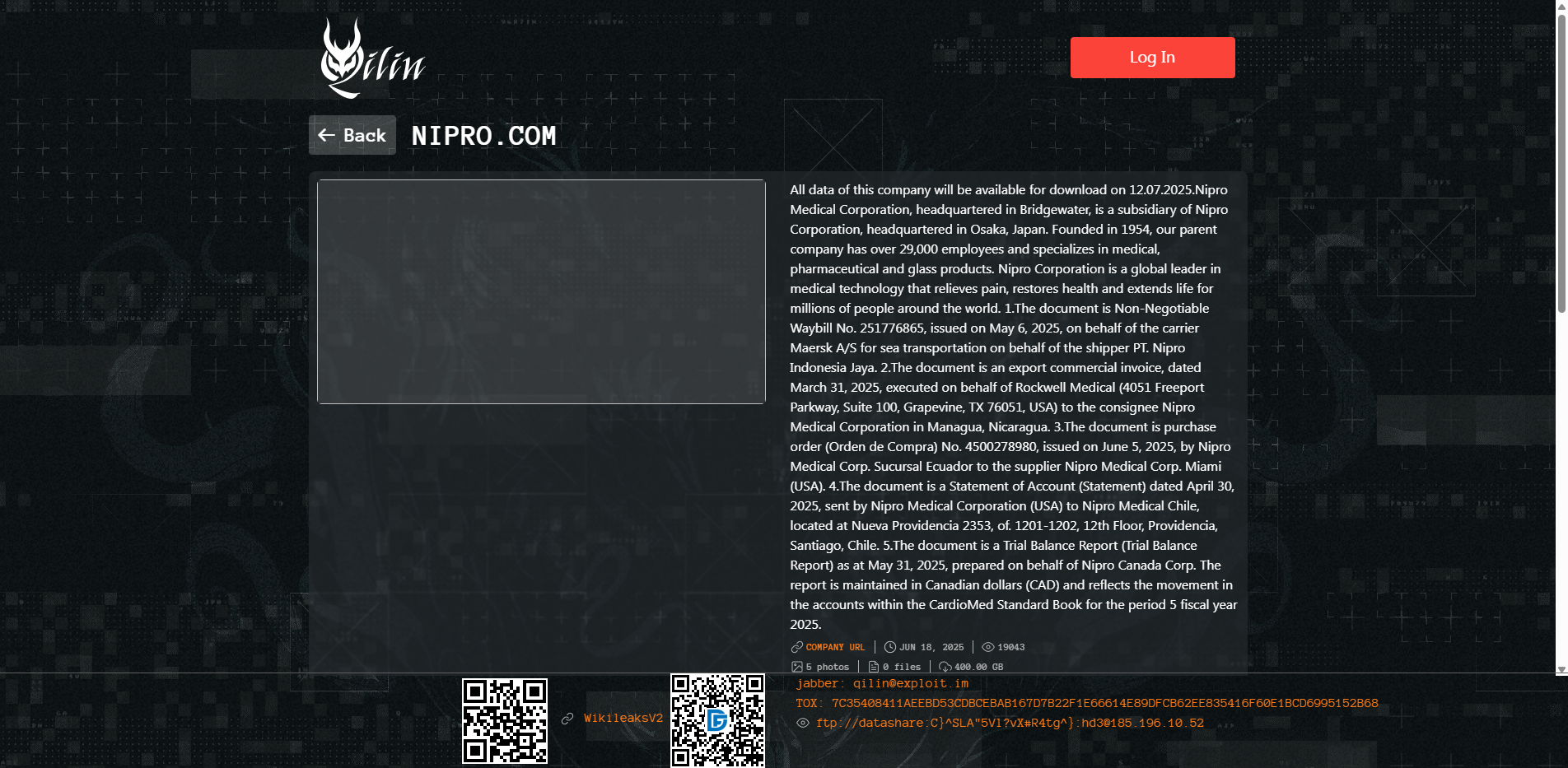 Screenshot del ataque