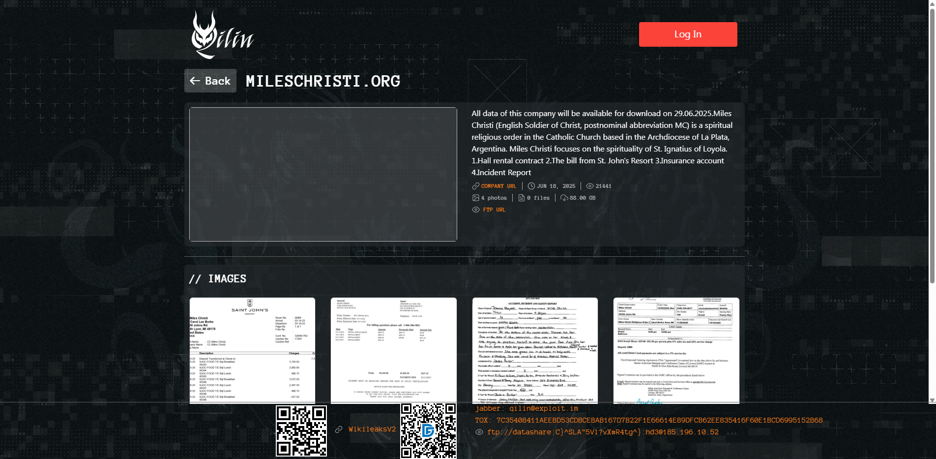 Screenshot del ataque