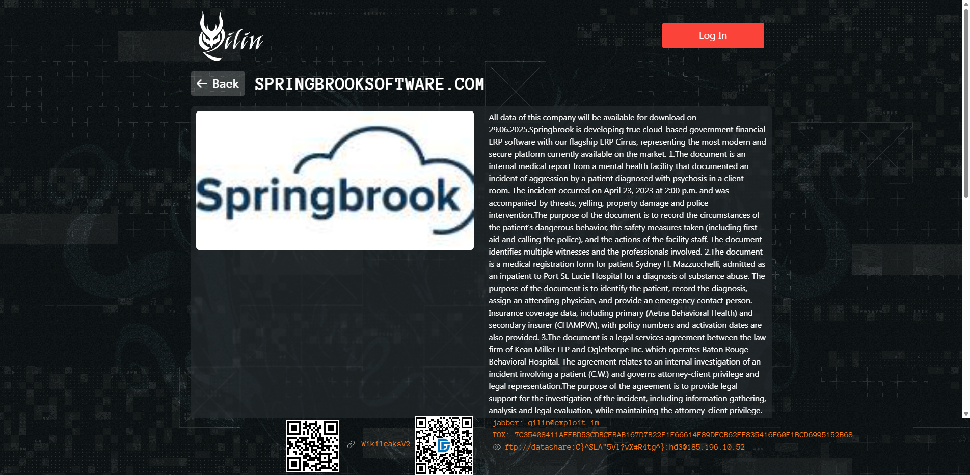 Screenshot del ataque