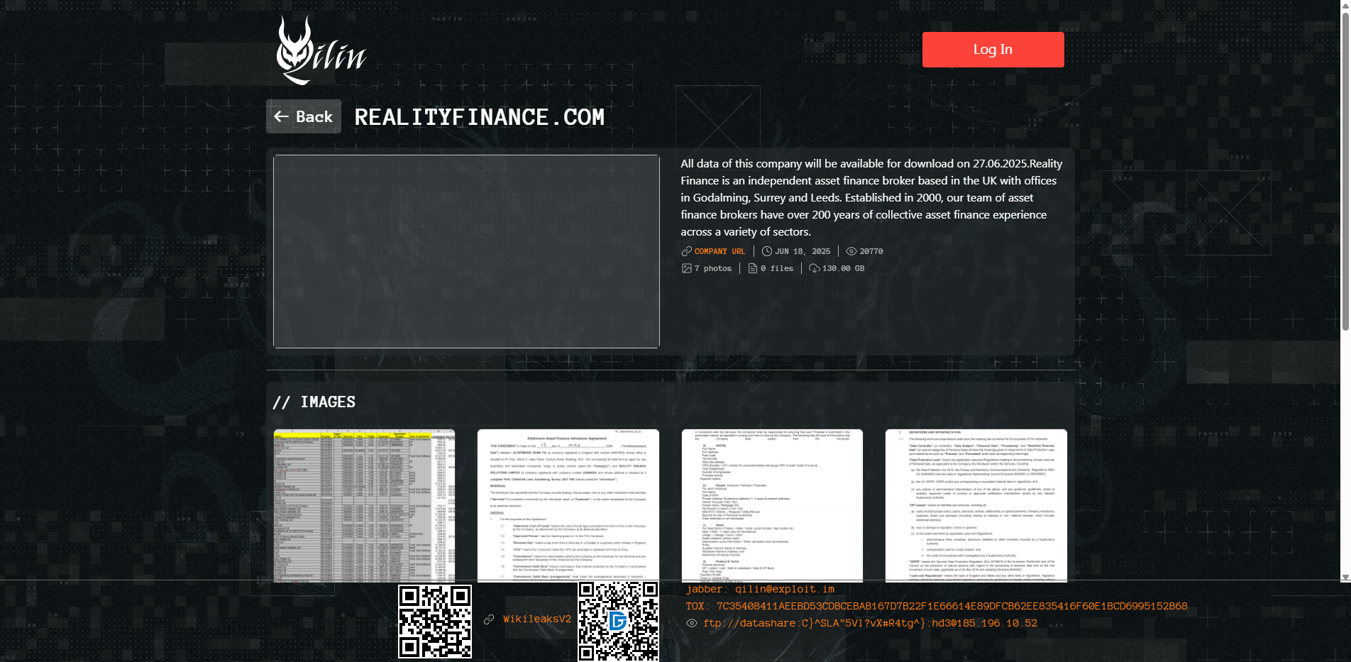 Screenshot del ataque