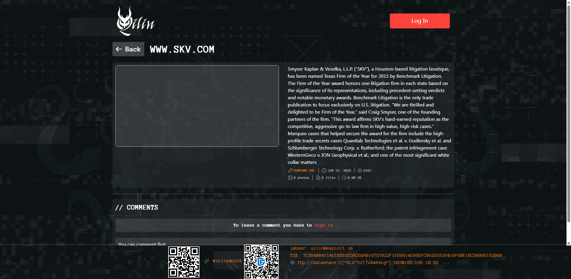 Screenshot del ataque