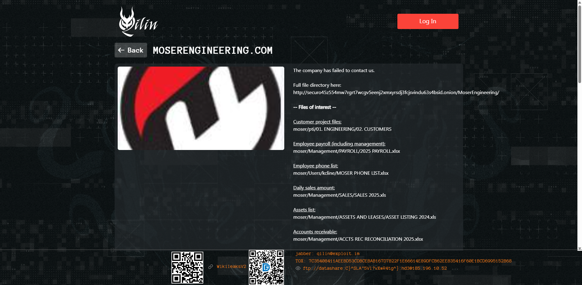 Screenshot del ataque