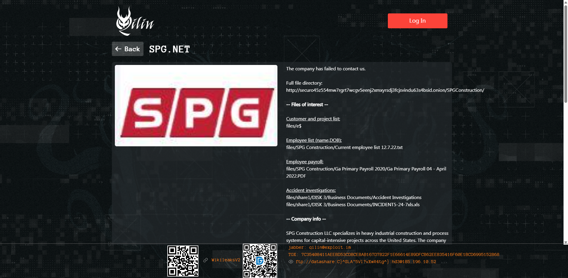 Screenshot del ataque