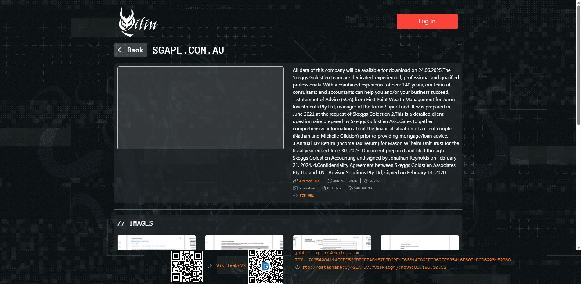 Screenshot del ataque