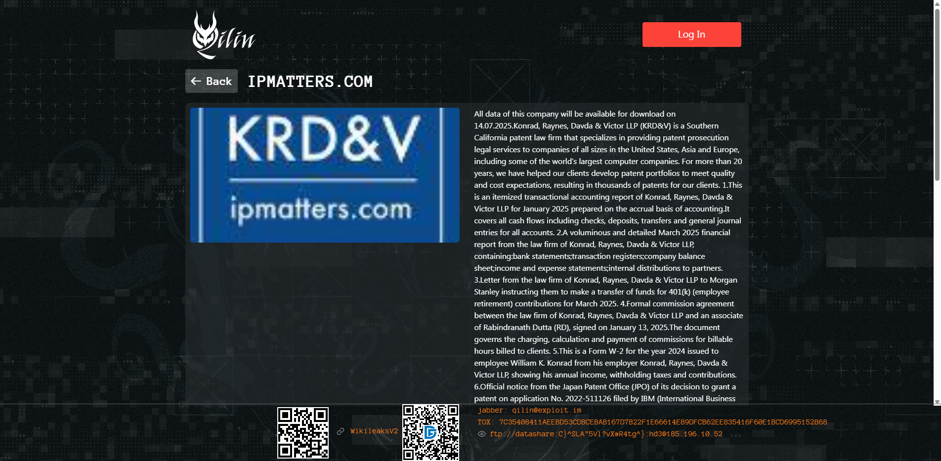 Screenshot del ataque