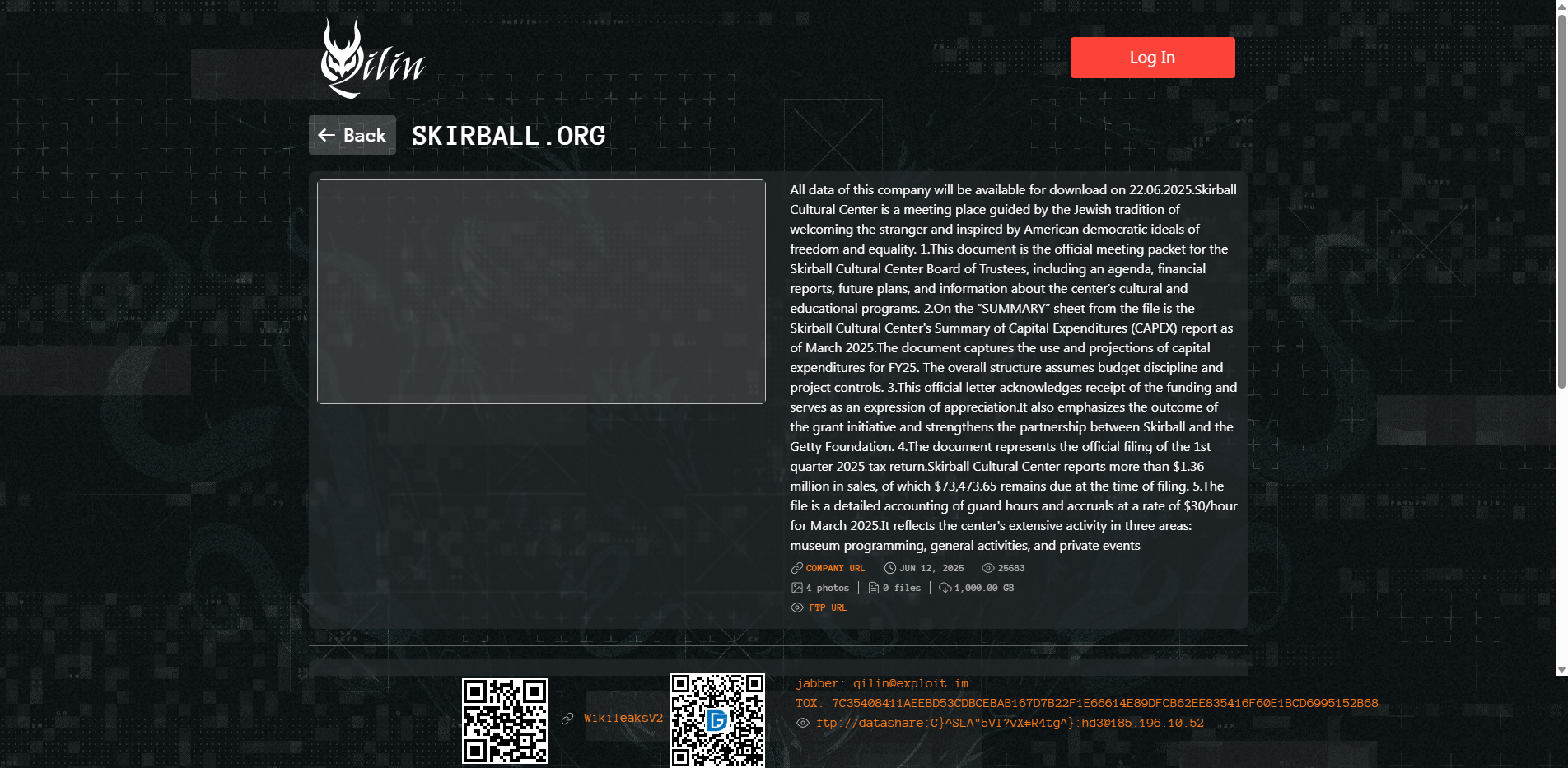 Screenshot del ataque