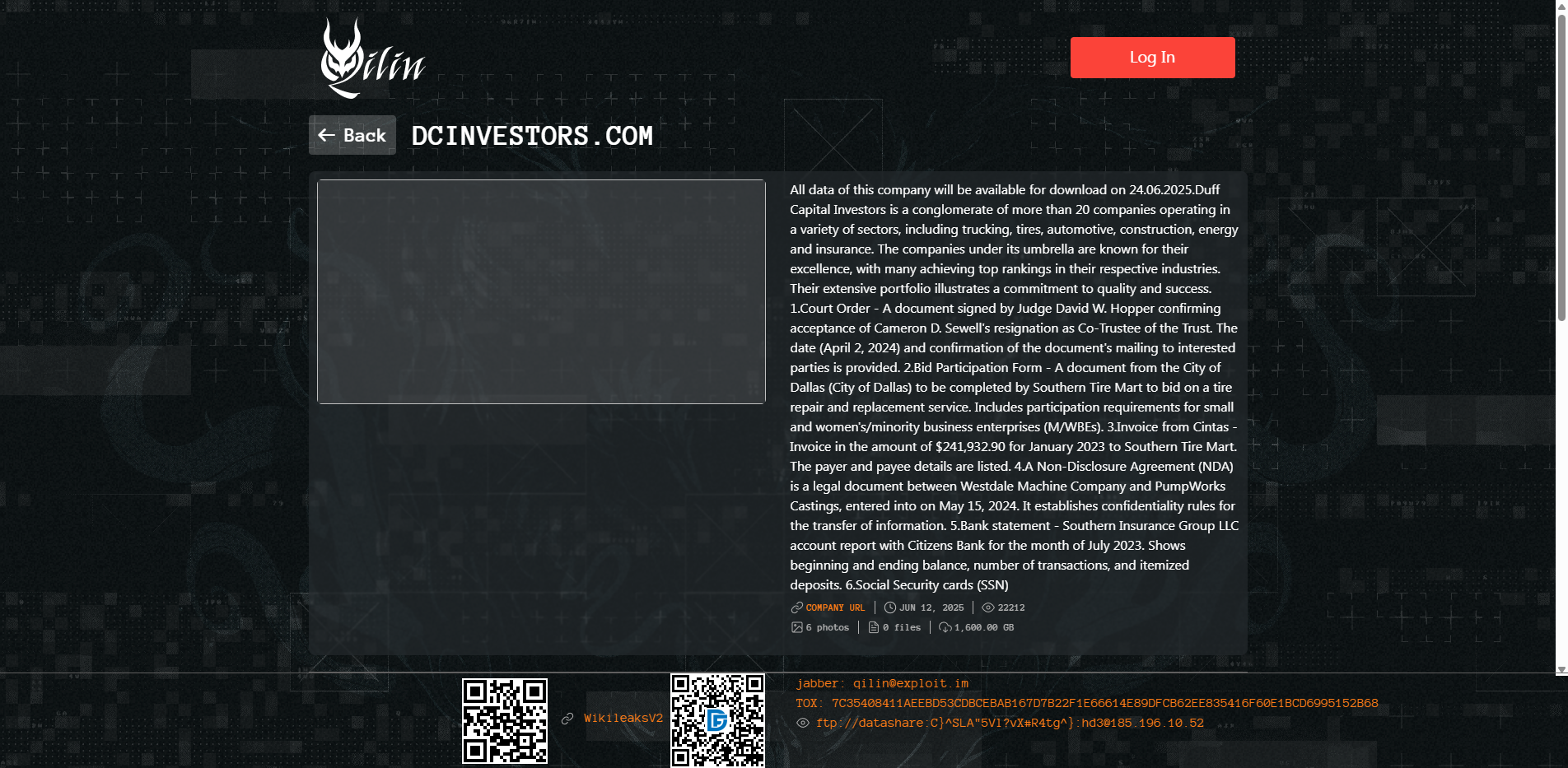 Screenshot del ataque