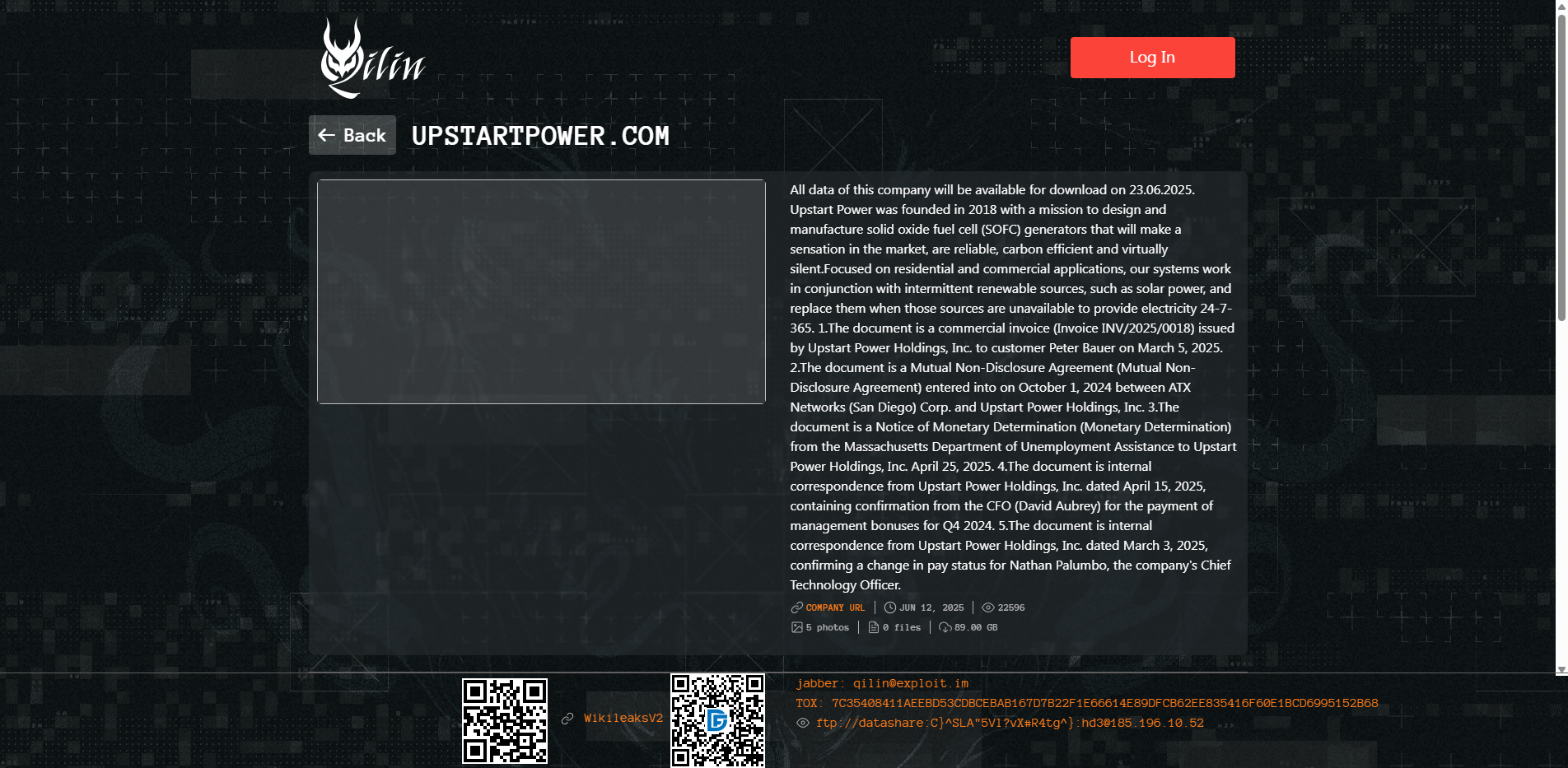 Screenshot del ataque