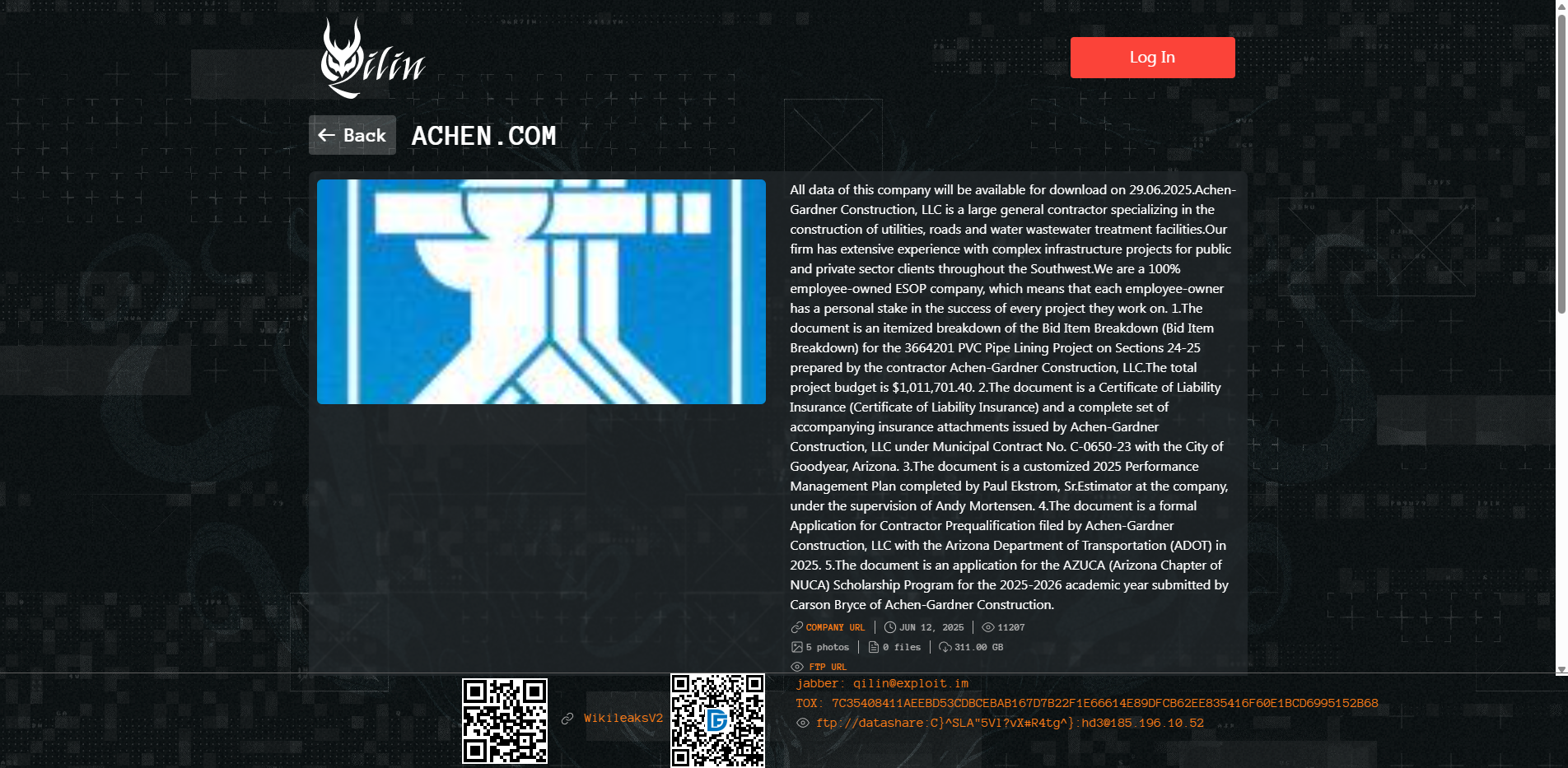 Screenshot del ataque