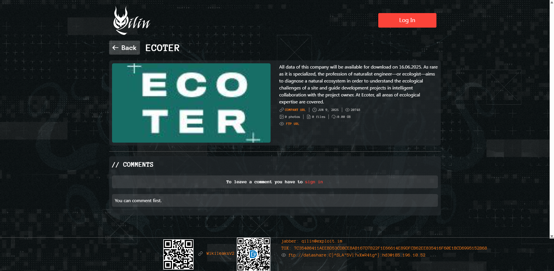 Screenshot del ataque