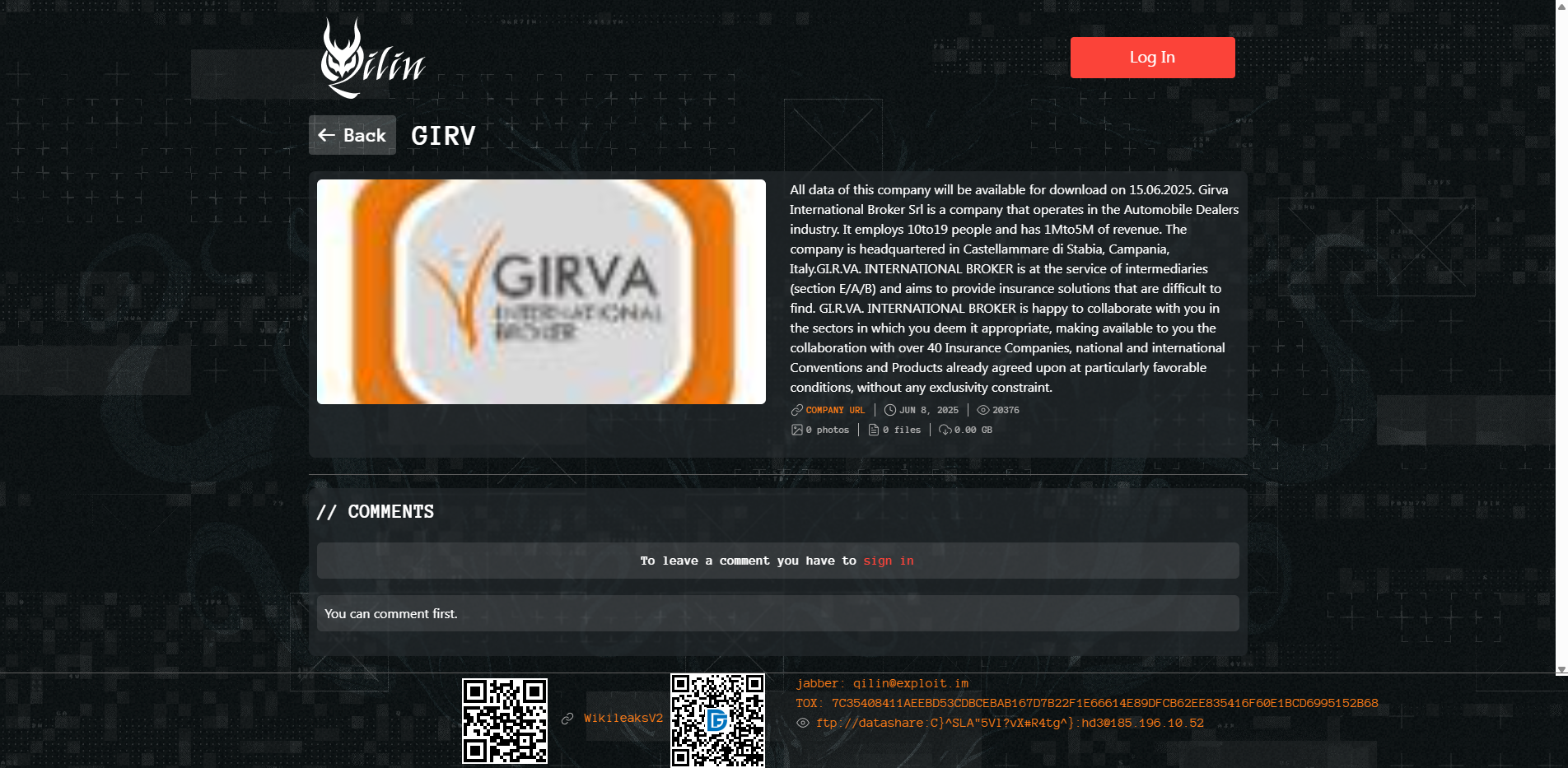 Screenshot del ataque