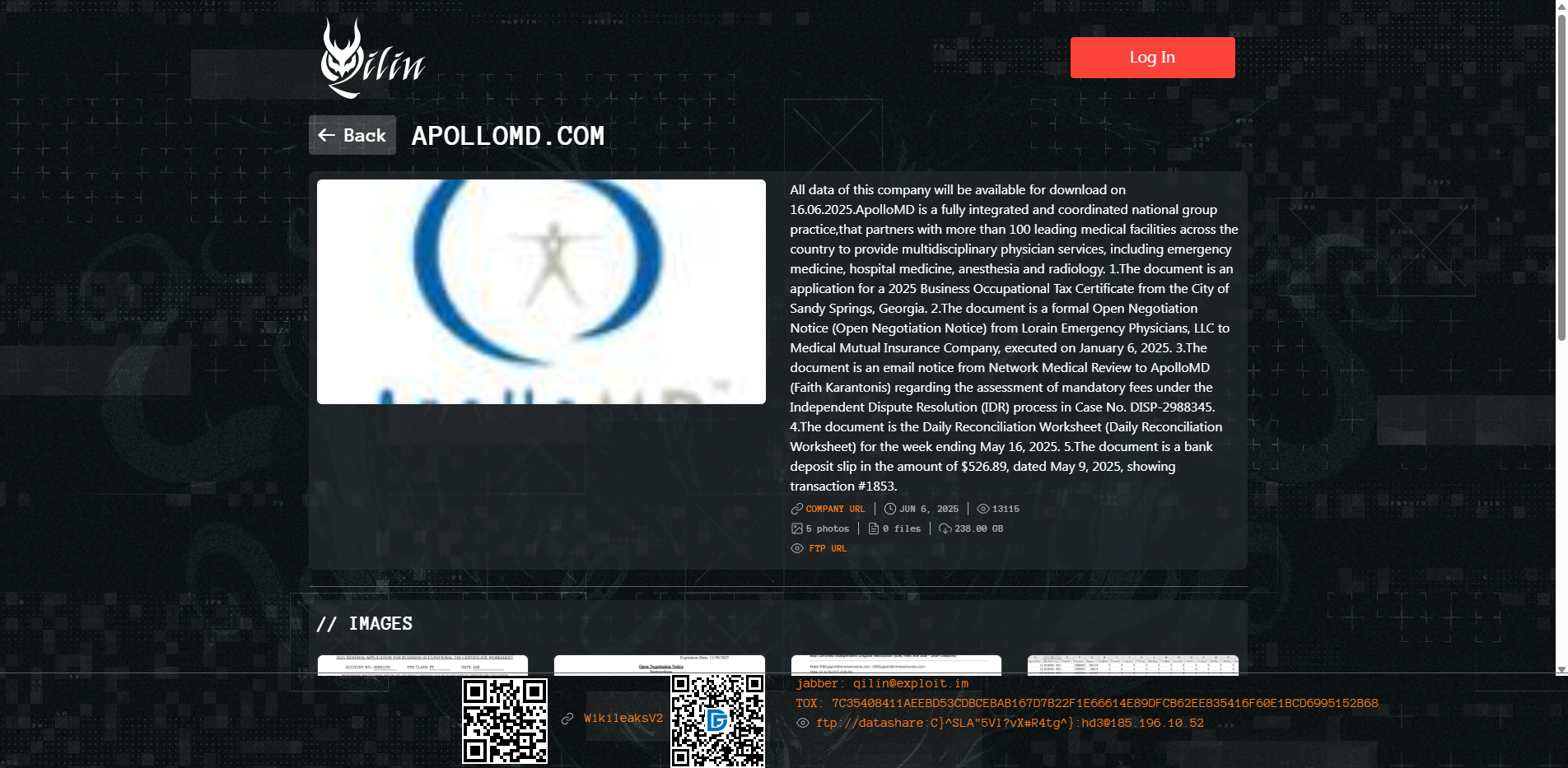 Screenshot del ataque