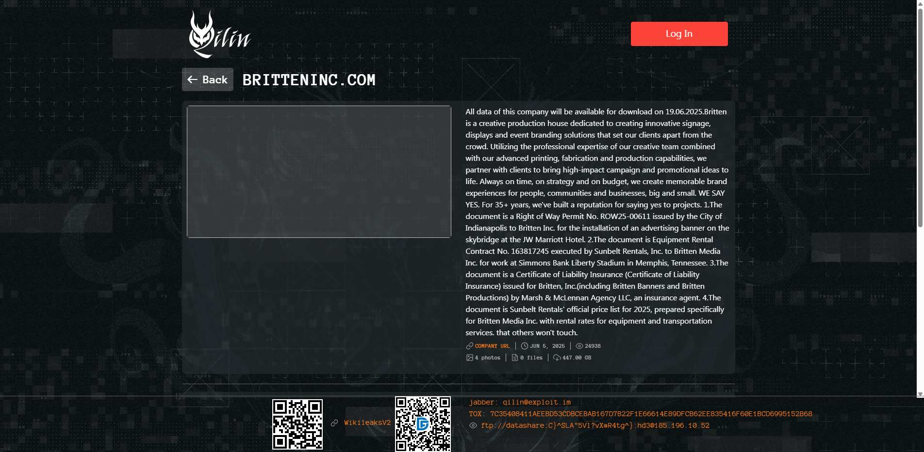 Screenshot del ataque