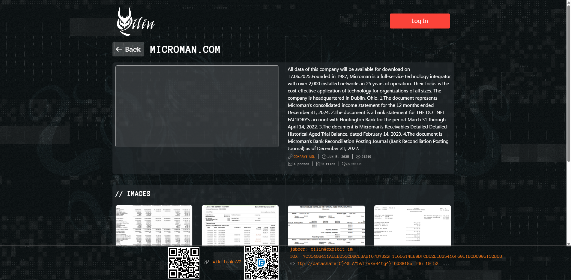 Screenshot del ataque