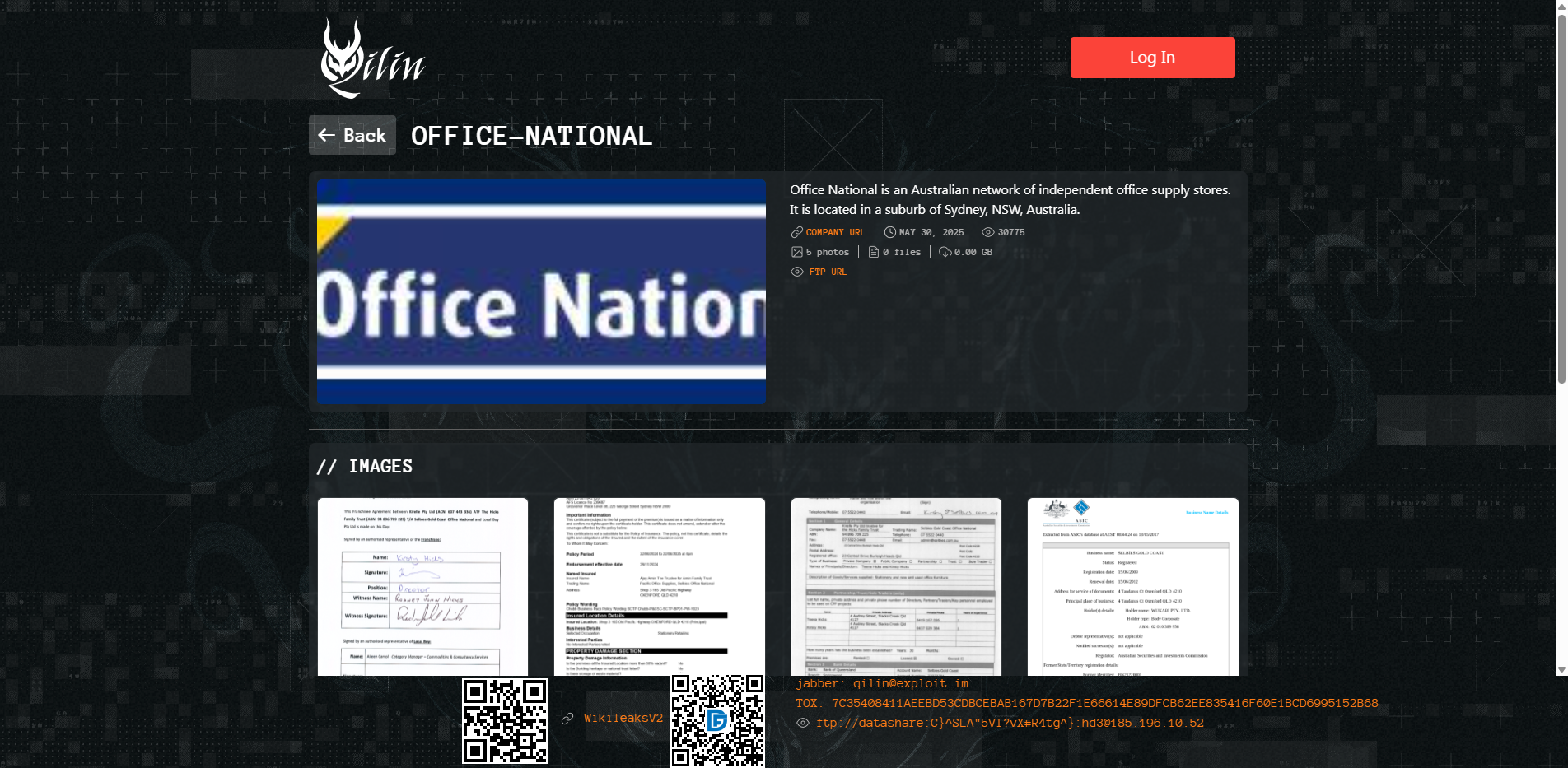 Screenshot del ataque