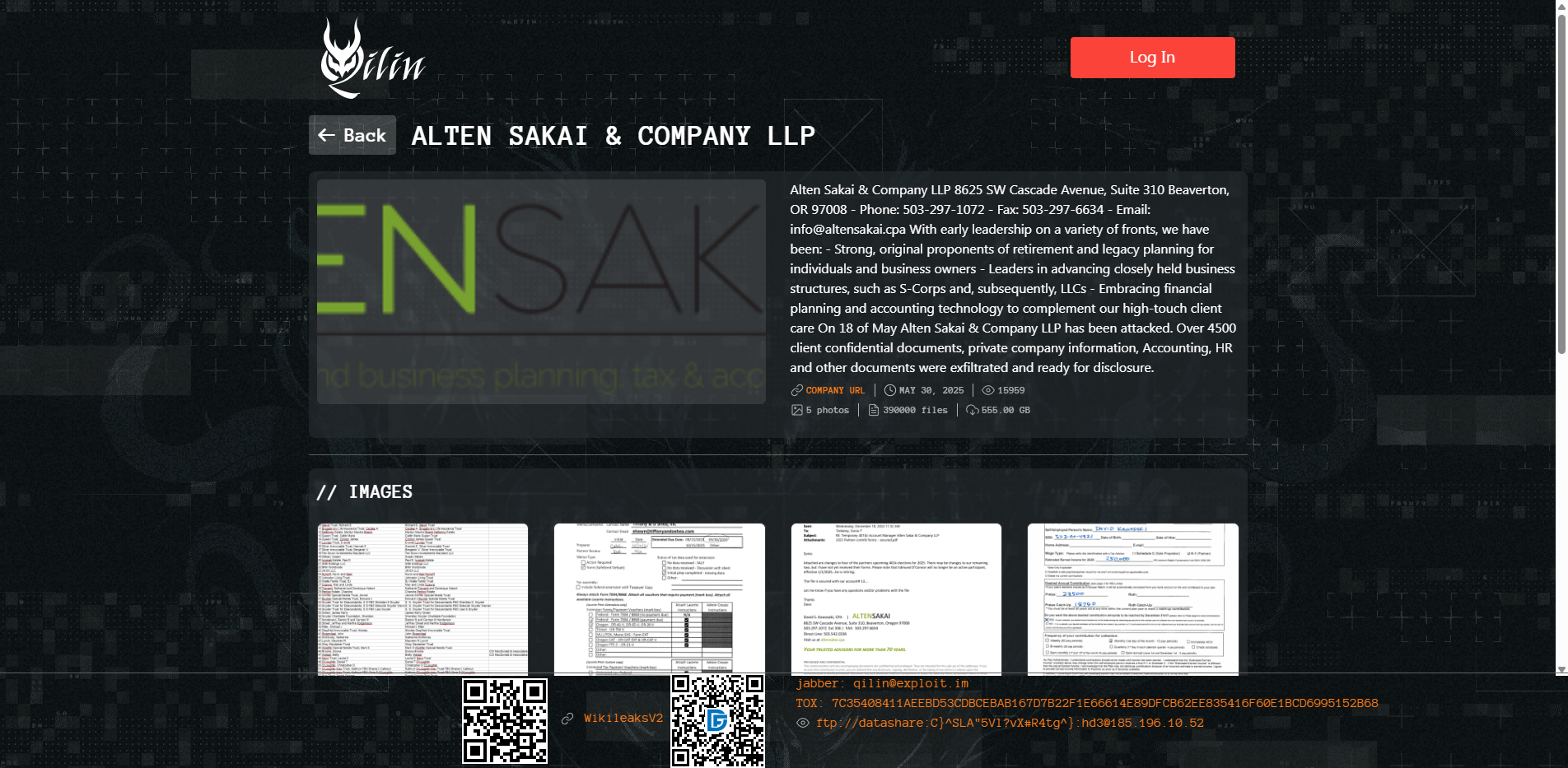 Screenshot del ataque