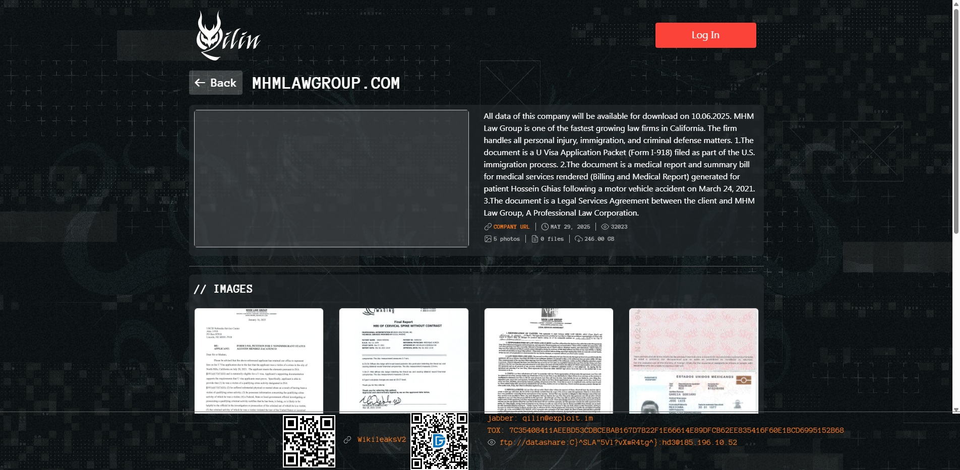 Screenshot del ataque