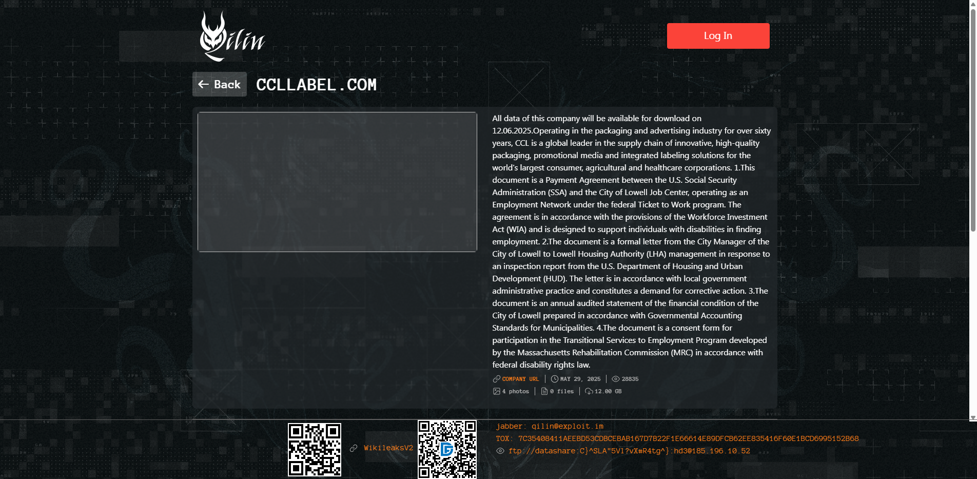 Screenshot del ataque