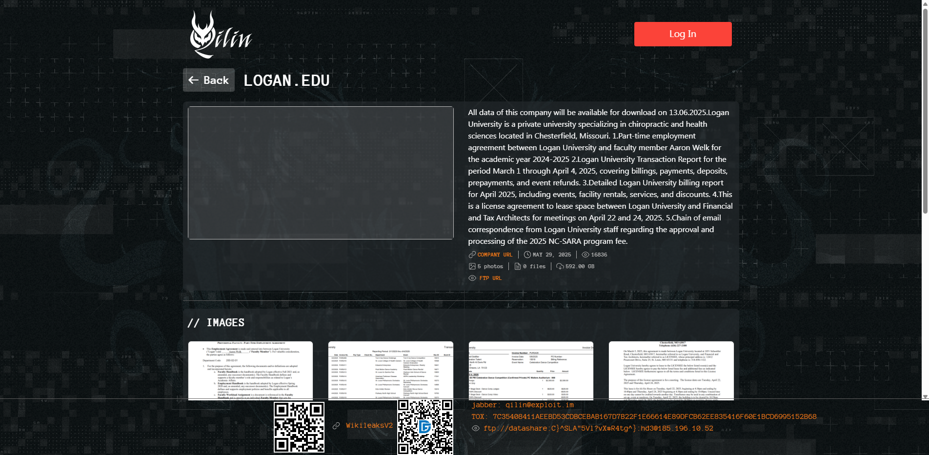 Screenshot del ataque