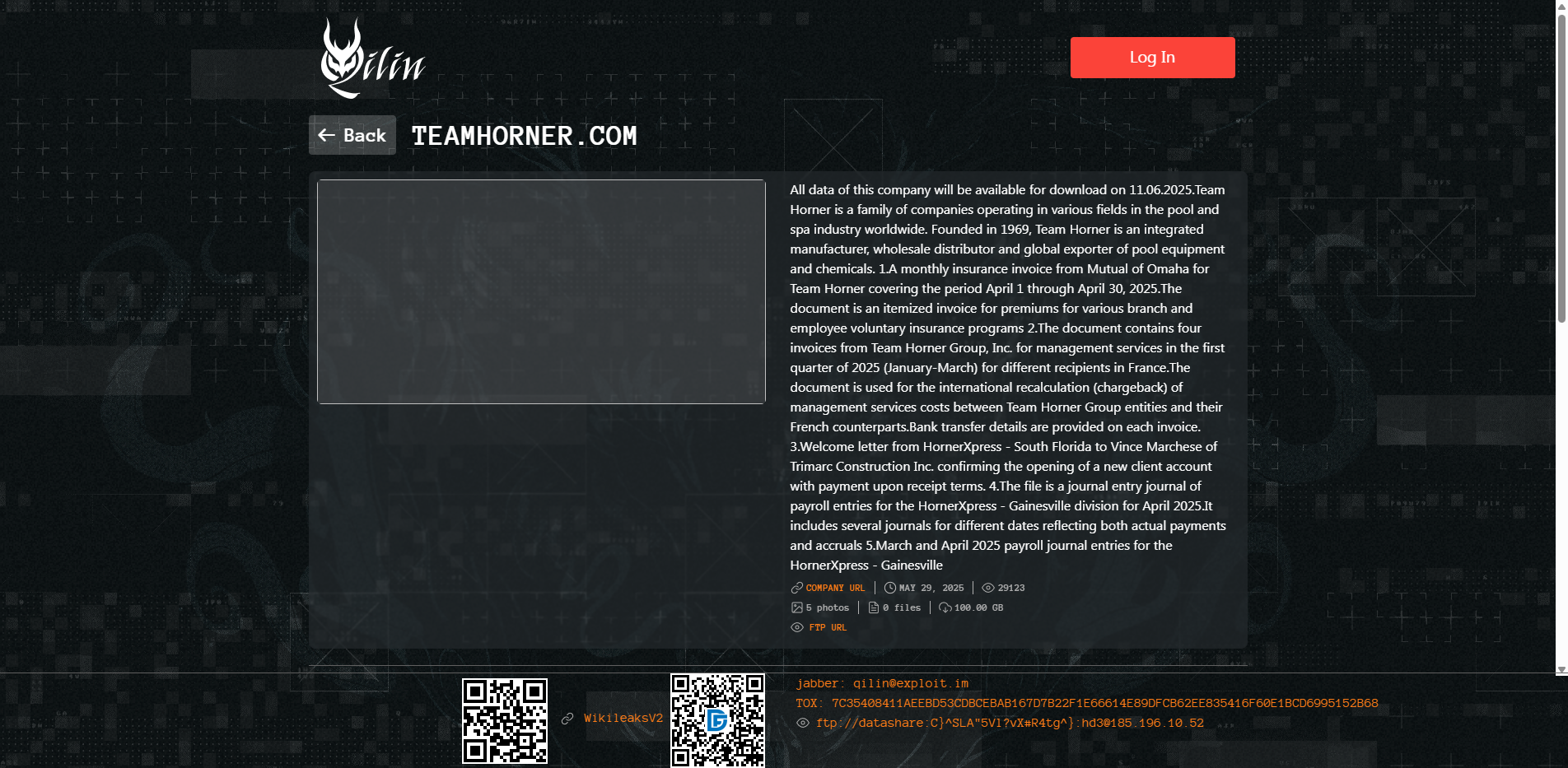 Screenshot del ataque