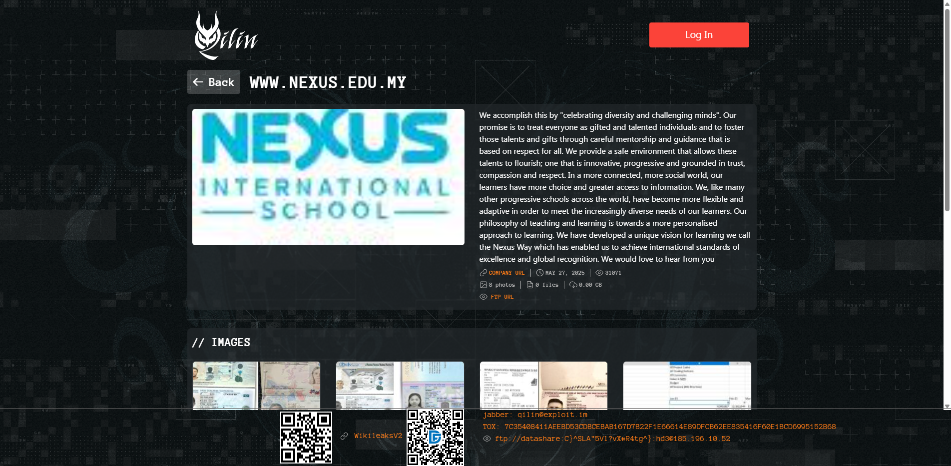 Screenshot del ataque