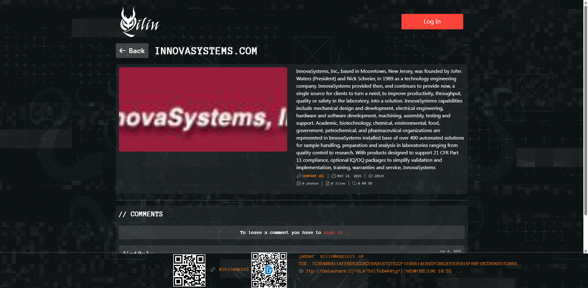 Screenshot del ataque