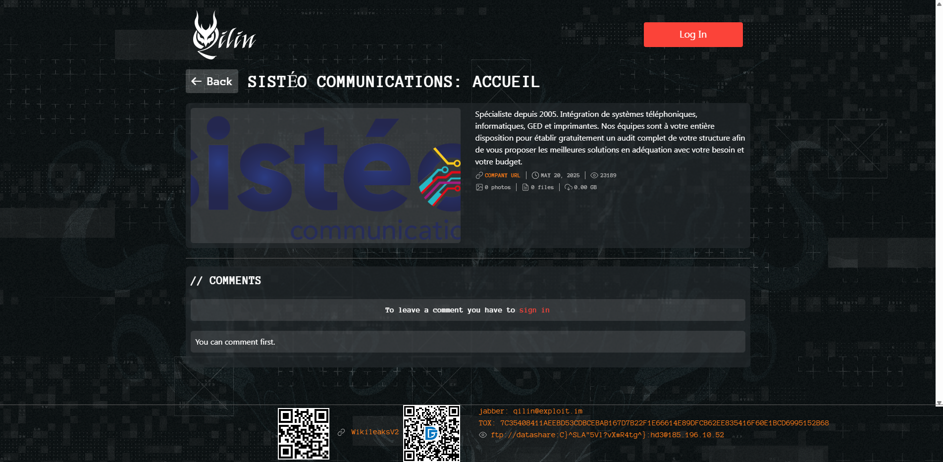 Screenshot del ataque