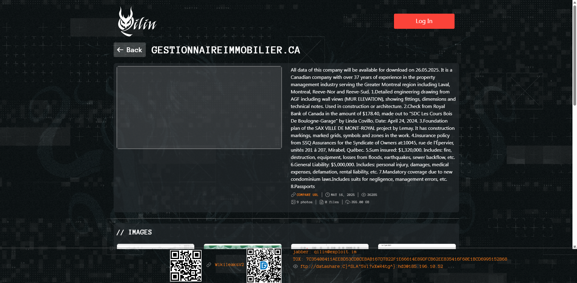 Screenshot del ataque