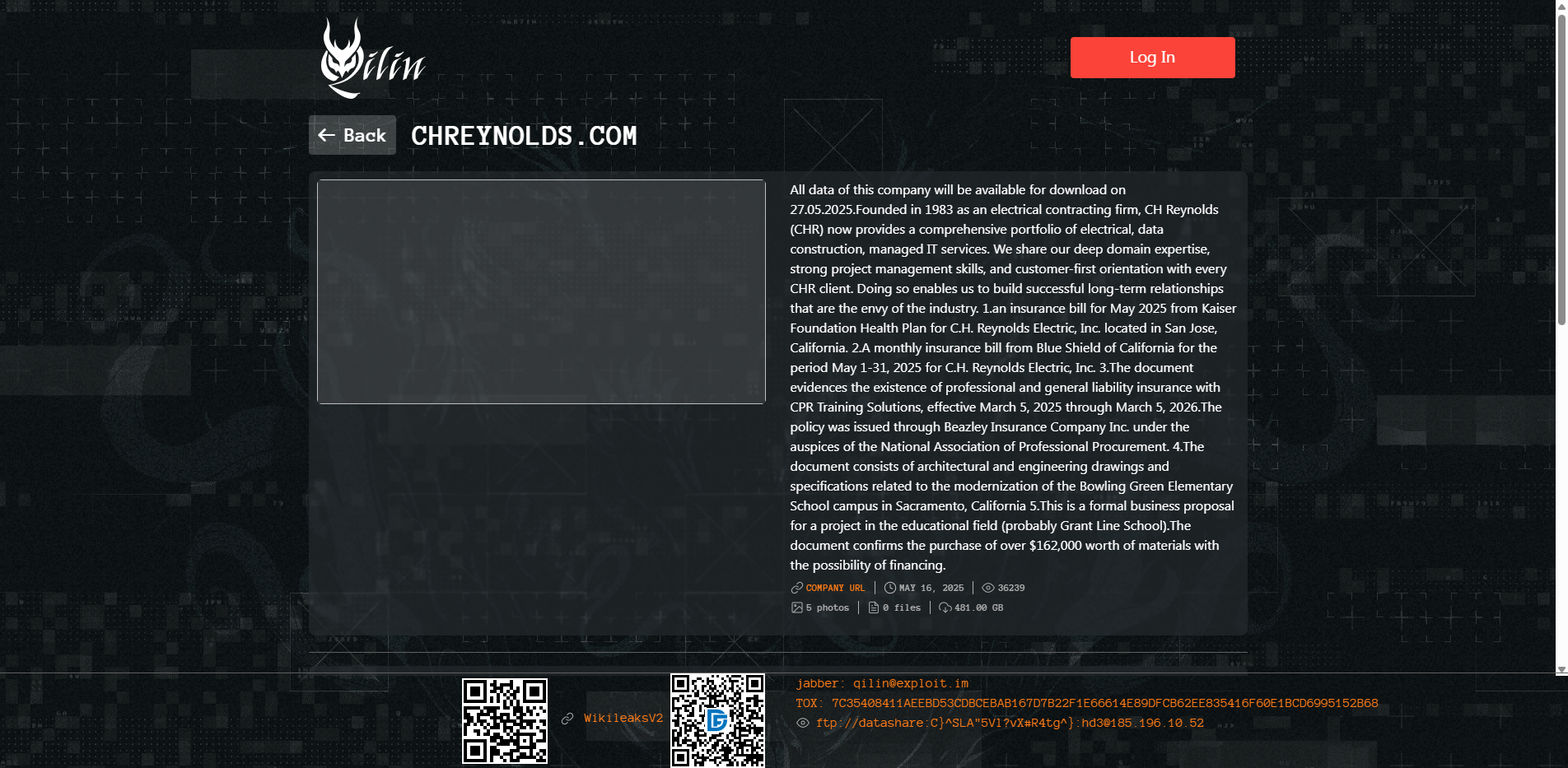 Screenshot del ataque