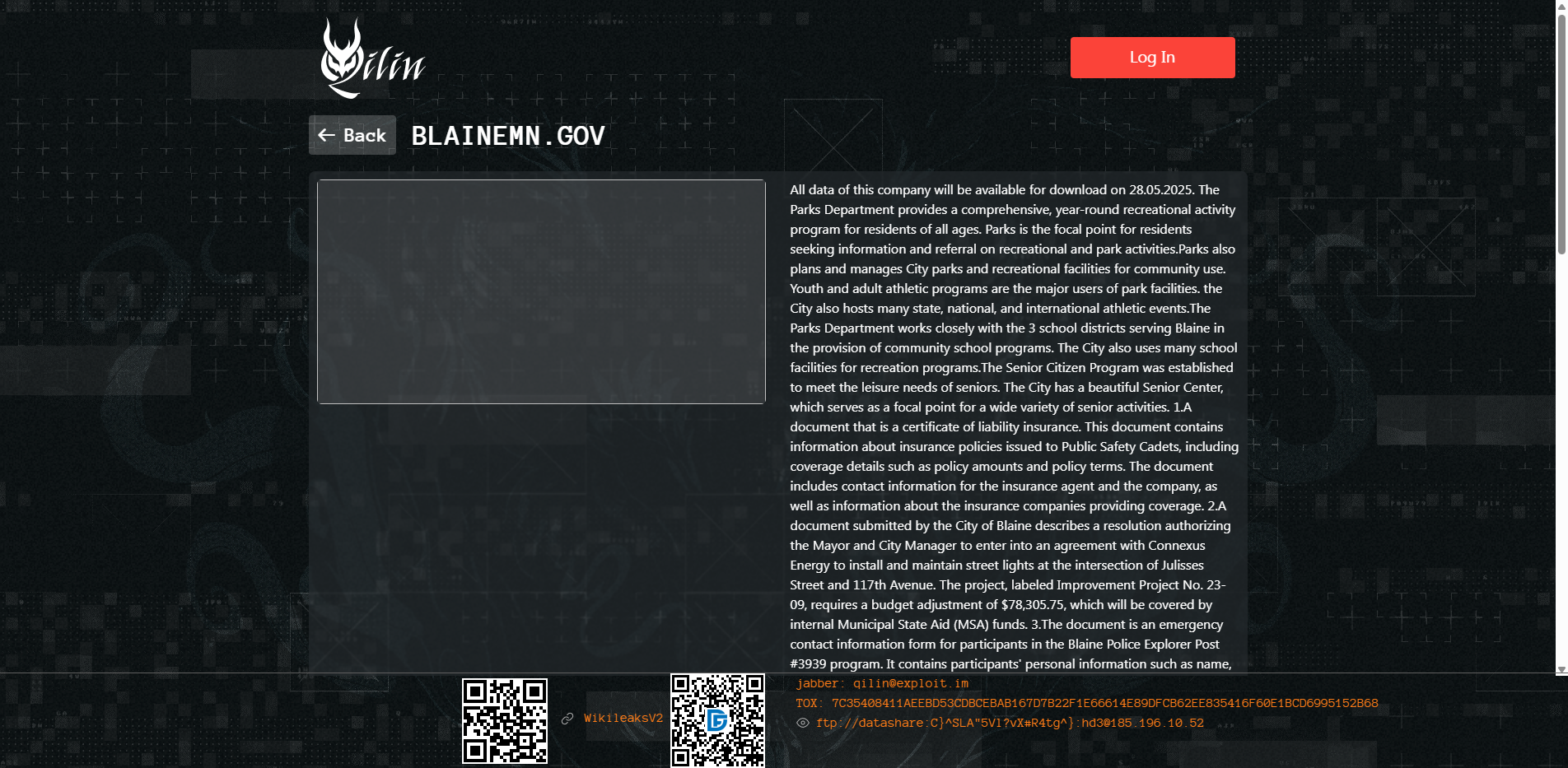 Screenshot del ataque