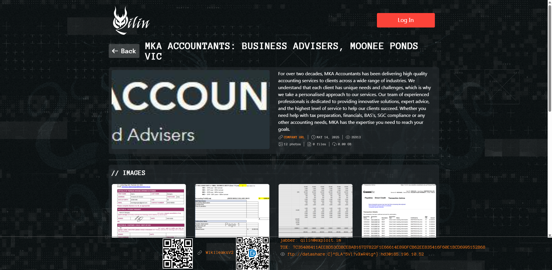 Screenshot del ataque