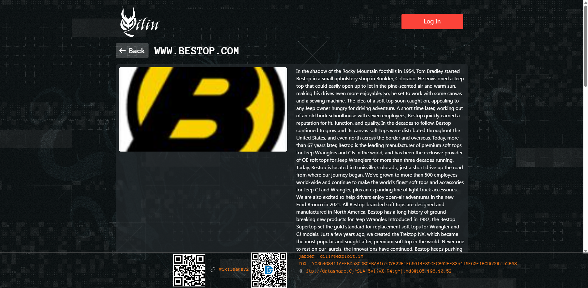 Screenshot del ataque