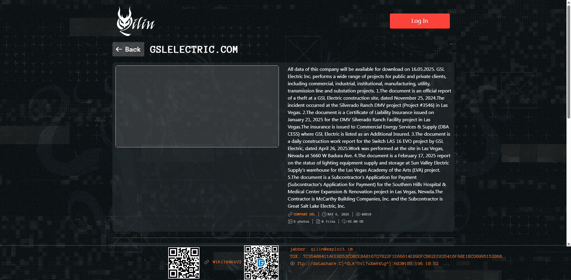 Screenshot del ataque