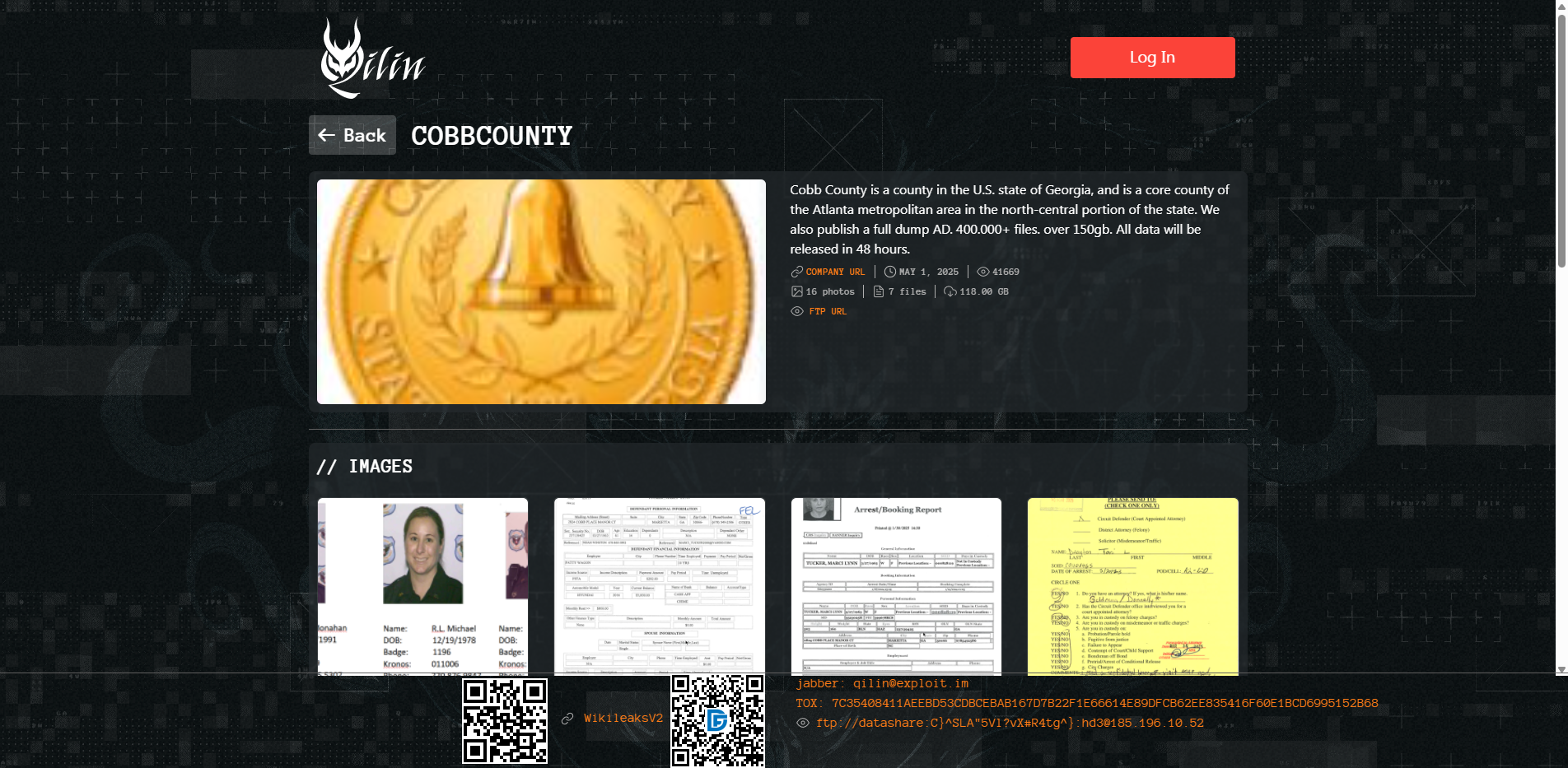 Screenshot del ataque