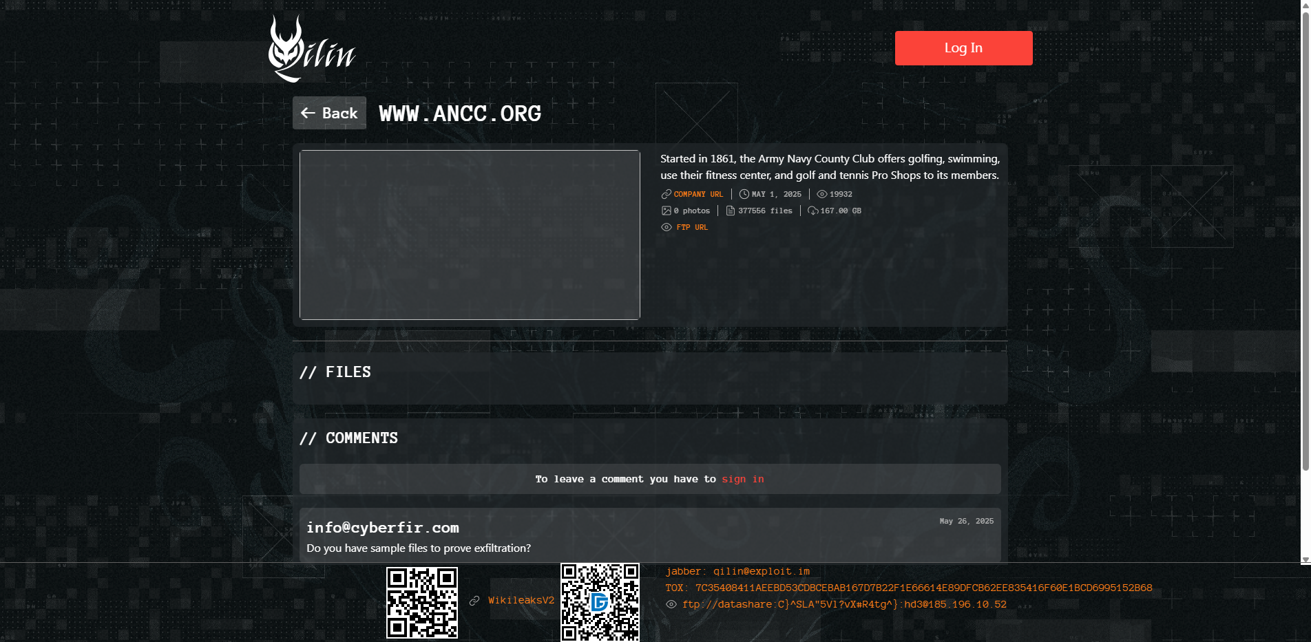 Screenshot del ataque