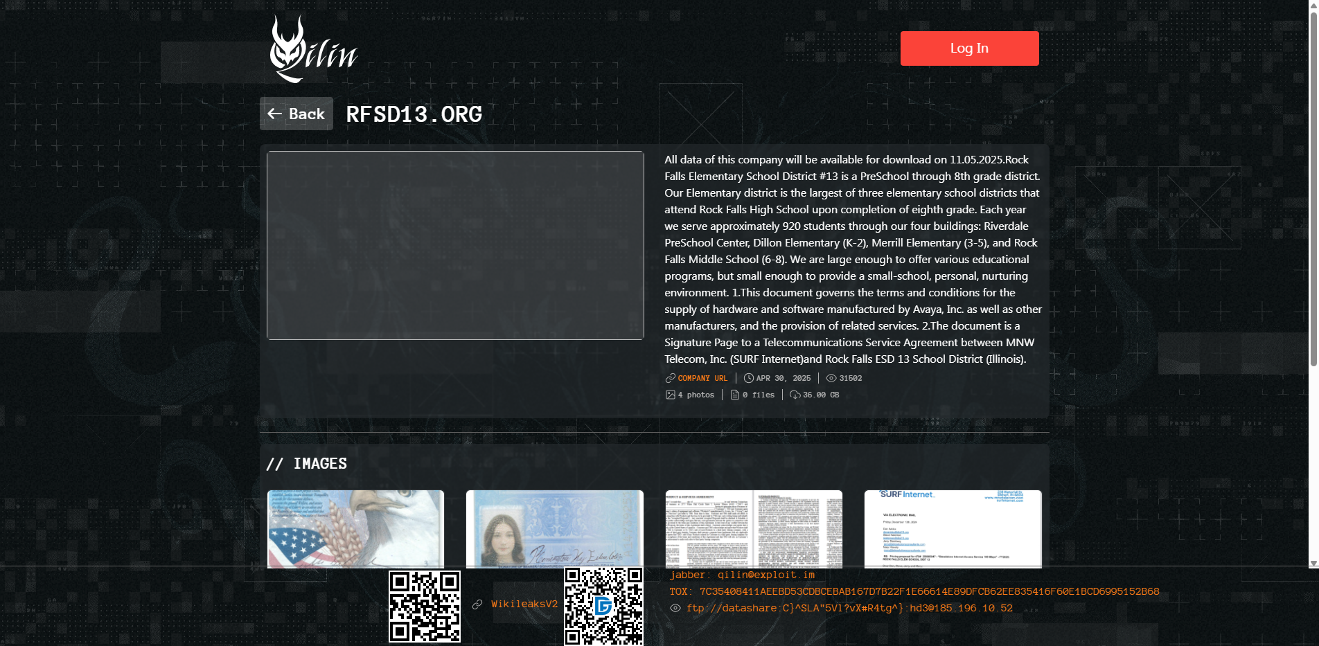 Screenshot del ataque